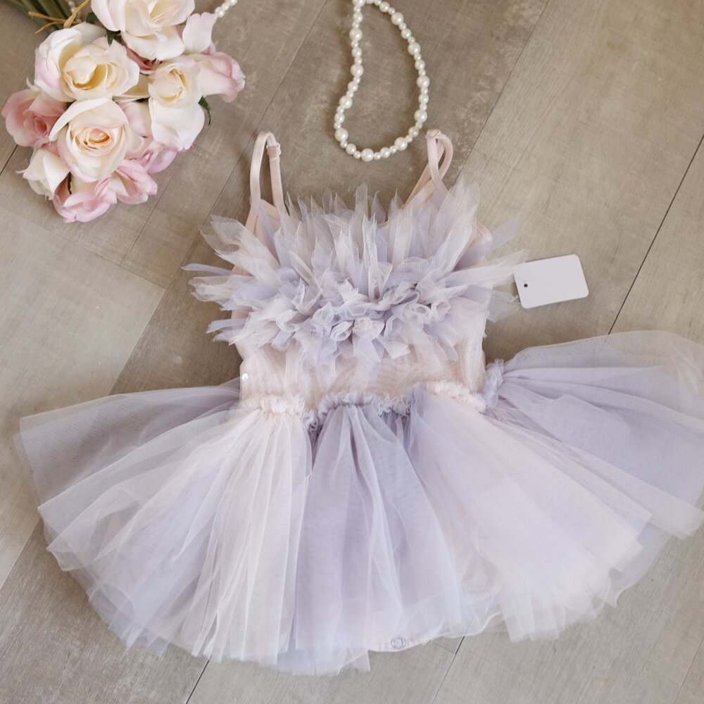 Tutu Du Monde Bebe Tutu Dress Pearl-Pink Lavender Crescent Moon Portrait Party - Picture 2 of 8